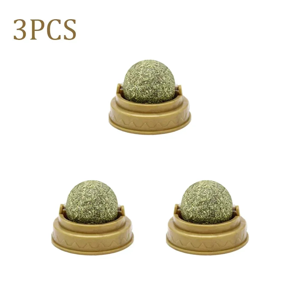 Balle d’Herbe à Chat Rotative – Le Jouet Naturel qui Rend les Chats Fous 😻