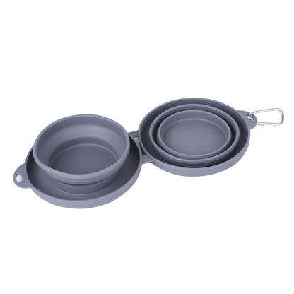 Gamelle double pliable en silicone pour chien et chat