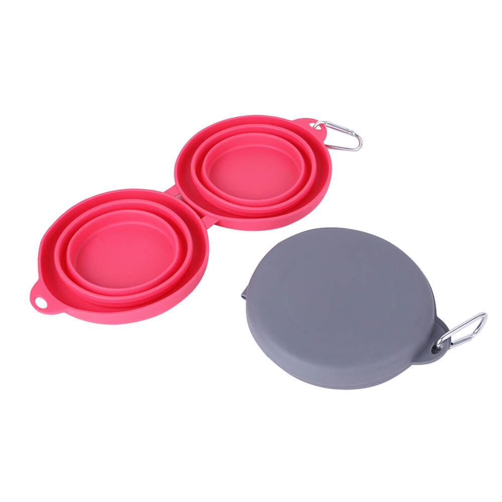 Gamelle double pliable en silicone pour chien et chat