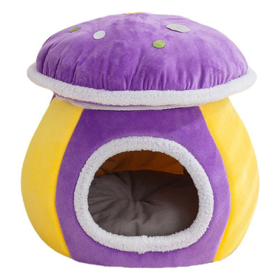 Champignon Douillet pour Chat - Niche 2-en-1 Confort Toutes Saisons