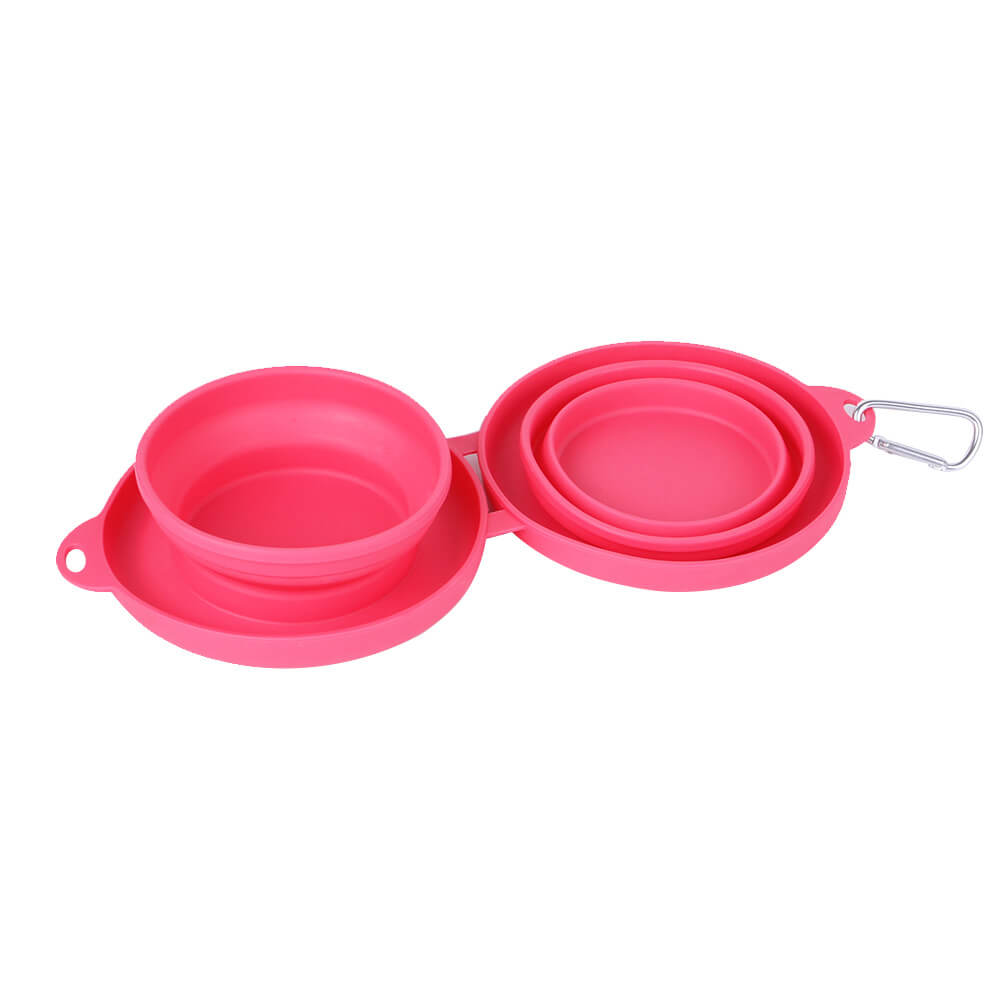 Gamelle double pliable en silicone pour chien et chat