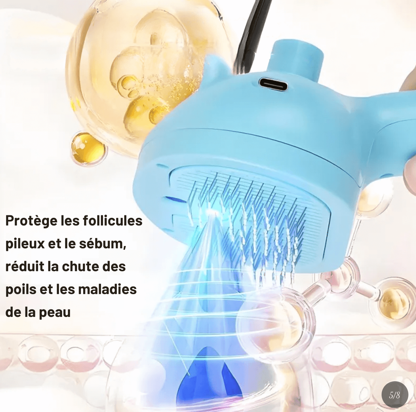 🧼 Brosse Vapeur 3-en-1 Chevaroo – Auto-nettoyante, poils silicone, tête 360°