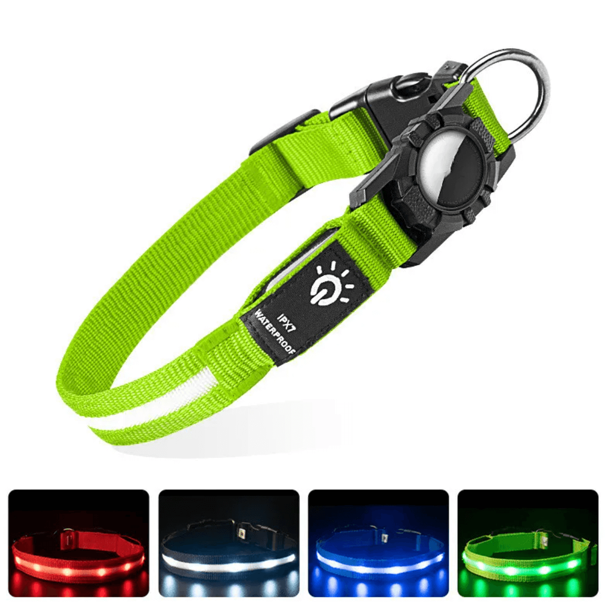 Collier LED intelligent avec support AirTag intégré