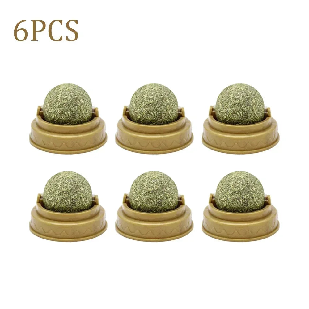 Balle d’Herbe à Chat Rotative – Le Jouet Naturel qui Rend les Chats Fous 😻